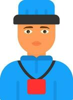 Tour Guide Man Vector Icon Design