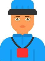 Tour Guide Man Vector Icon Design