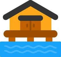 Beach House Vector Icon Design