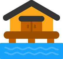 Beach House Vector Icon Design