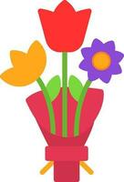 Flower Bouquet Vector Icon Design