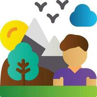 Hiking Vector Icon Design