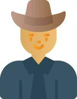 Cow Boy Vector Icon Design