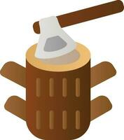 Wood Cutting Vector Icon Design