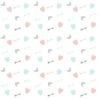 Seamless pattern with hearts and arrows. Valentines day background. vector