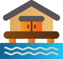 Beach House Vector Icon Design