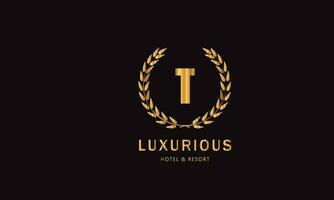 Luxury letter t logo vector