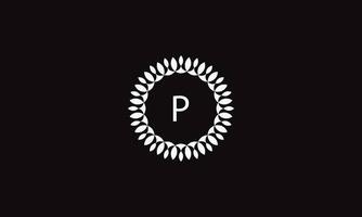 Elegant ornamental  p logo template vector