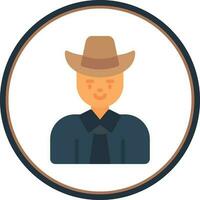 Cow Boy Vector Icon Design