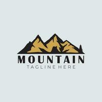 Mountain Landscape Silhouette for Outdoor Travel adventure Vintage logo design vector