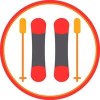 Skiing Vector Icon Design