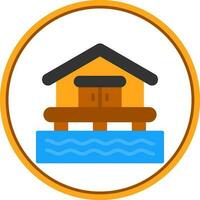 Beach House Vector Icon Design
