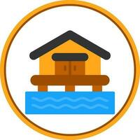 Beach House Vector Icon Design