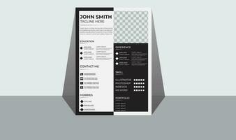 Professional and minimal resume design template vector