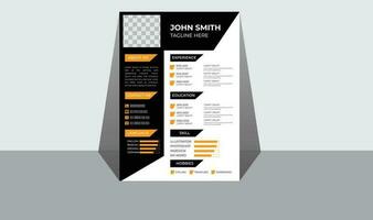 Professional and minimal resume design template vector