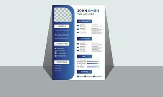 Professional and minimal resume design template vector