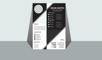 Professional and minimal resume design template vector