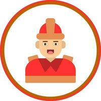 Firefighter Vector Icon Design