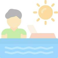 Sunbathing Vector Icon Design