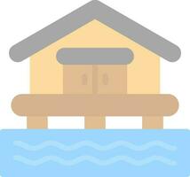 Beach House Vector Icon Design