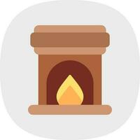 Fireplace Vector Icon Design