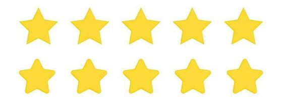 five stars rating review icon vector