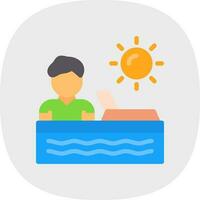 Sunbathing Vector Icon Design