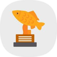 diseño de icono de vector de trofeo de pesca