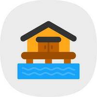 Beach House Vector Icon Design