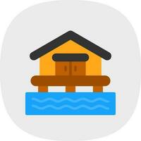 Beach House Vector Icon Design