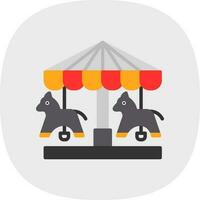 Merry Go Round Vector Icon Design