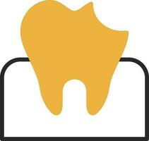 dental caries vector icono diseño