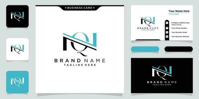 Initial Letter QN logo design template vector