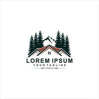 Real estate house mountain logo template vector