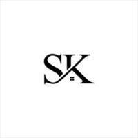 Initial letter logo SK company name vector