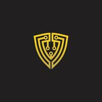 security logo technology for your company, shield logo for security data vector