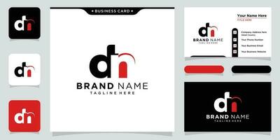 DN initial logo template vector with business card design