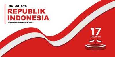 Dirgahayu republik indonesia background banner with flag vector