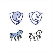 Vector linear icons and logo design elements - horse vector