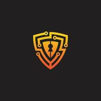 security logo technology for your company, shield logo for security data vector