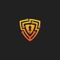 security logo technology for your company, shield logo for security data vector