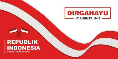 Dirgahayu republik indonesia background banner with flag vector