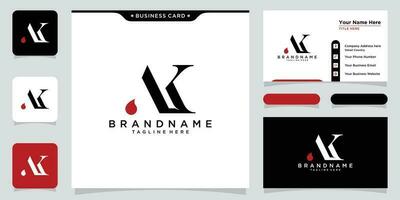 AK or KA initials monogram letter text alphabet logo design. vector