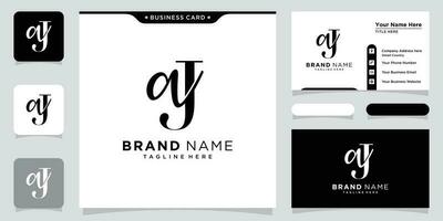 Initial letter AJ luxury Logo design Vector with business card design