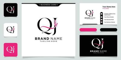 Initial letter QJ luxury Logo design Vector