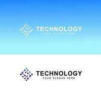 technology connection with abstract dot, molecule and system logo template. vector