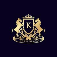 Luxury Golden Royal Horse King logo design inspiration vector illustration