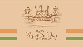 India Lal kila republic Day vector