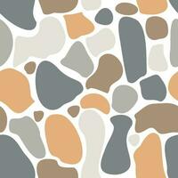 Abstract Autumn seamless pattern with spots or stones. Warm colors endless background. Vector doodle decorative backdrop. Wallpaper, Banner, Poster, Wrapping paper template, textile, decoration.