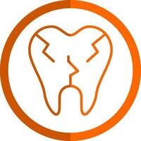 Broken Tooth Vector Icon Design